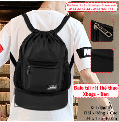 Balo dây rút thể thao đen Xbags Wisdom Xb 6004, Chất liệu chống thấm nước hiệu quả  Balo dây rút thể thao đen Xbags Wisdom Xb 6004, Chất liệu chống thấm nước hiệu quả