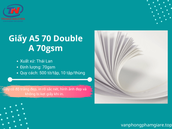 Giấy A5 70 Double A 70gsm